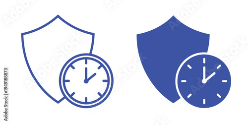 Protection icon long term safety shield trust security ui vector