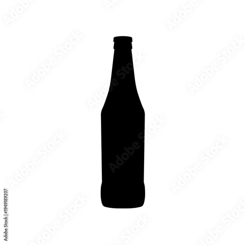 Beer bottle graphic icon. Beer bottle black sign isolated on white background. Vector illustration	