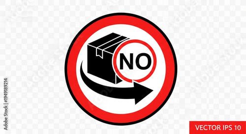No Delivery Symbol With Box and Arrow.