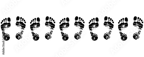Human hands and feet icon set, print. Vector illustration.