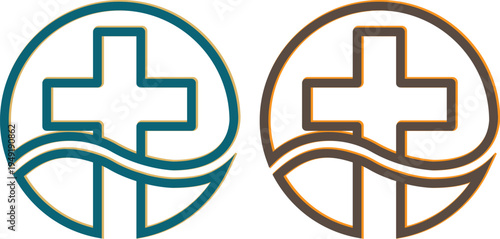 Medical Cross Healthcare Clinic Pharmacy Logo Design