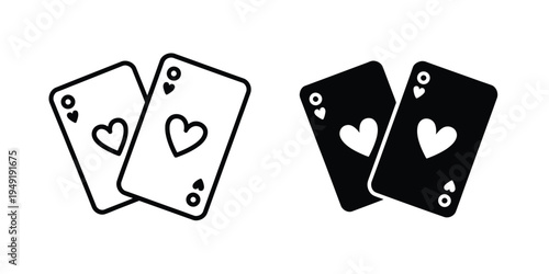 Playing cards icon symbol deck suit poker vector