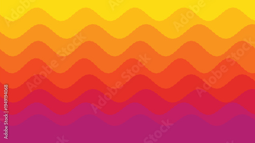 Abstract colorful wave pattern background with vibrant gradient layers in yellow orange red pink purple flowing horizontal waves modern geometric design for creative digital presentations banners