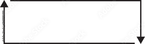 A simple rectangular shape with arrows indicating direction