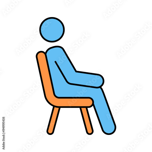 Sitting Human Posture Icon Representing Seated Position Rest And Relaxation