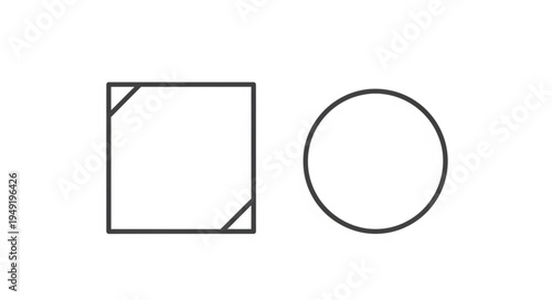 Geometric Shapes Square and Circle Simple Design.