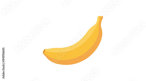 simple vector graphic illustration of yellow banana on white background