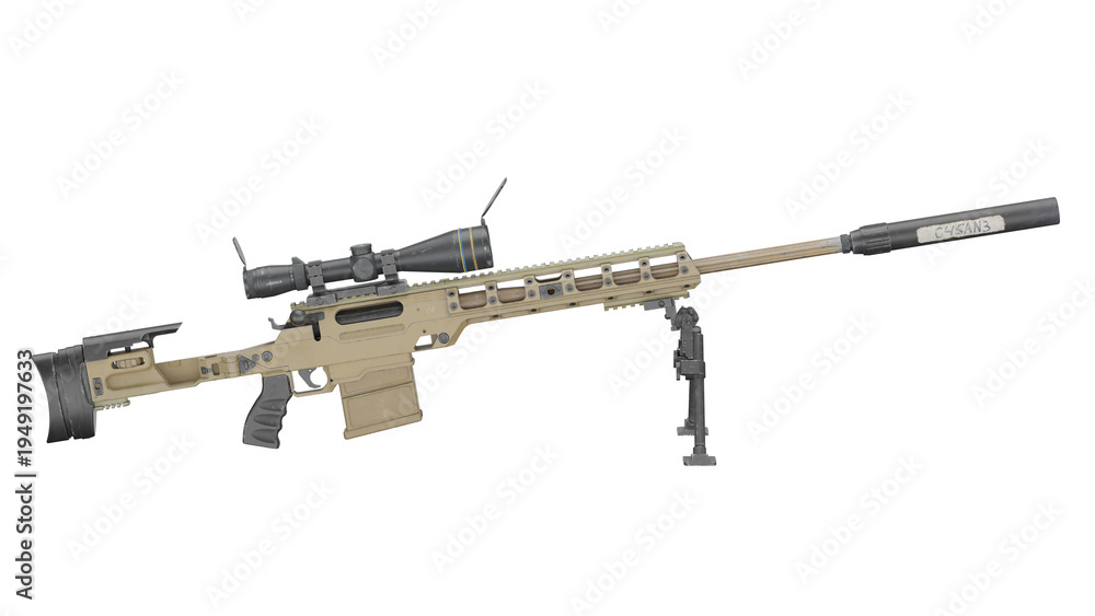 Αυτοκόλλητο FN Ballista sniper rifle model in 3D view for design study