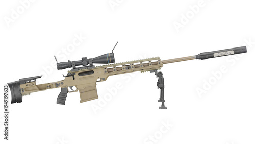 FN Ballista sniper rifle model in 3D view for design study