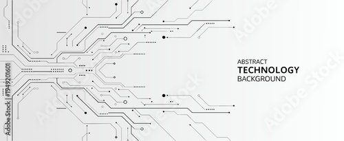 Grey white Abstract technology background, Hi tech digital connect, communication, high technology concept, science background
