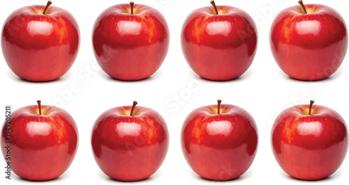Red Apples on White Background