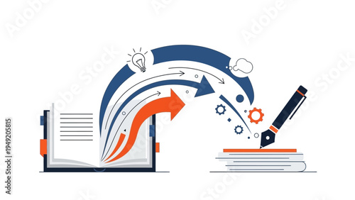 Digital Document Editing Process Illustration.