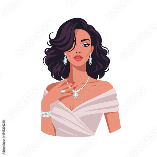 Elegant Woman with Diamond Jewelry
