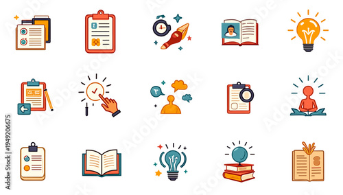 A bright, minimalist illustration depicting a clipboard with a paper and pencil. Ideal for concepts of planning, organization, or educational content.