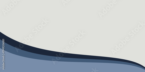 Abstract Blue Curved Wave Layers on Minimal Beige Background Design