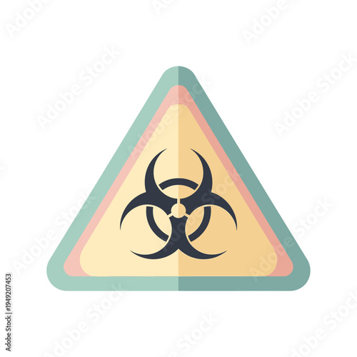 Biohazard Warning Sign Triangle Icon Flat Design