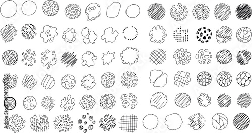 Collection of various fingerprint patterns isolated on transparent background