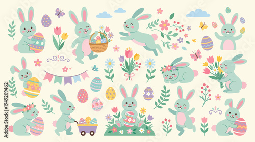 Delightful Easter Bunny Collection - A Whimsical Celebration of Spring.