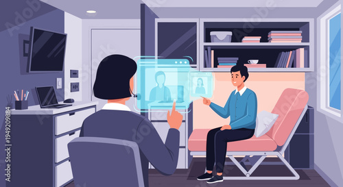 Doctor Consulting Patient in Modern Office Setting.