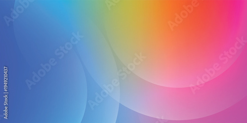 Abstract background with layered overlapping circles and soft rainbow gradient eps10
