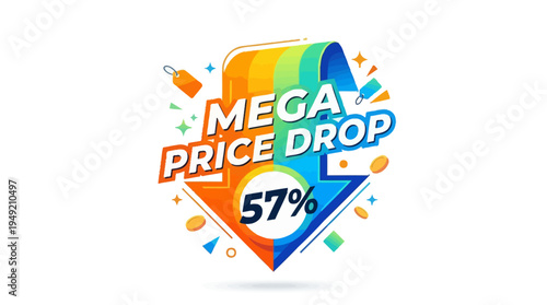 Mega Price Drop Discount Ad Graphic