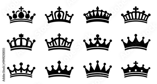 crown, crowns, royal, king, queen, monarchy, regal, luxury, tiara, prince, princess, noble, prestige, power, authority, emblem, badge, symbol, icon, silhouette, black, dark, shape, design, graphic, ve