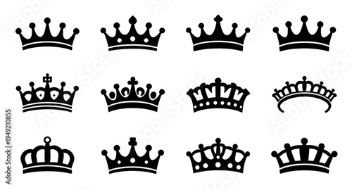 crown, crowns, royal, king, queen, monarchy, regal, luxury, tiara, prince, princess, noble, prestige, power, authority, emblem, badge, symbol, icon, silhouette, black, dark, shape, design, graphic, ve
