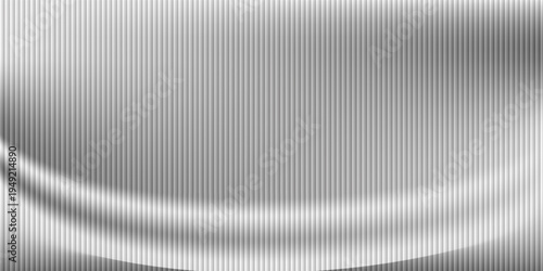 Vector ribbed glass texture background. Light grey white ribbed glass. Mesh gradient. acrylic ribbed bath surface