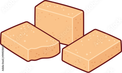 Paçoca de amendoim, traditional Brazilian peanut candy. Cute cartoon vector illustration, simple clipart drawing.