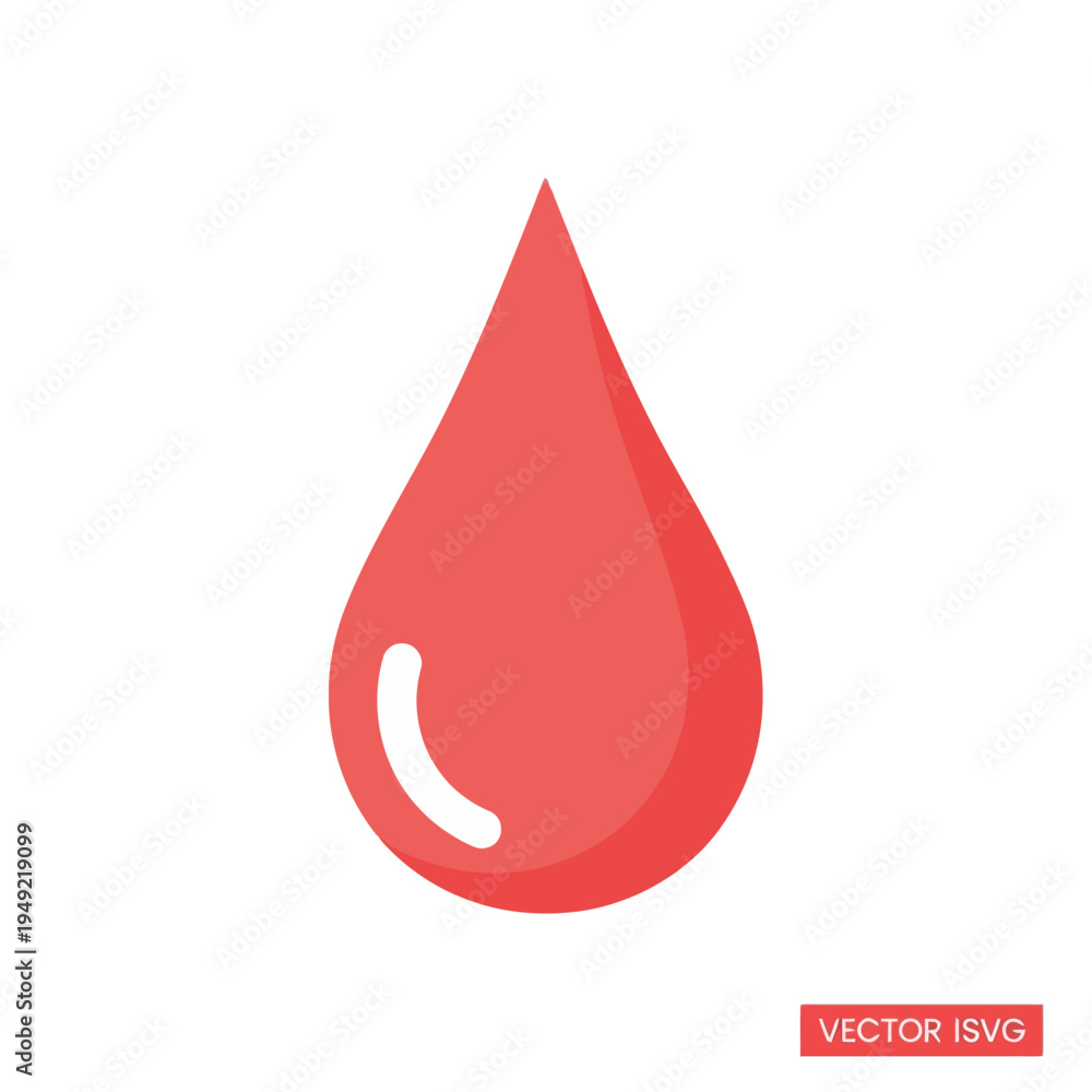 Obraz premium Red Blood Drop Icon Vector Graphic
