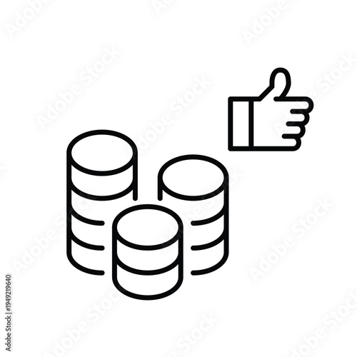 Stack of coins and like. Secure money and investments Pixel perfect, editable stroke vector icon