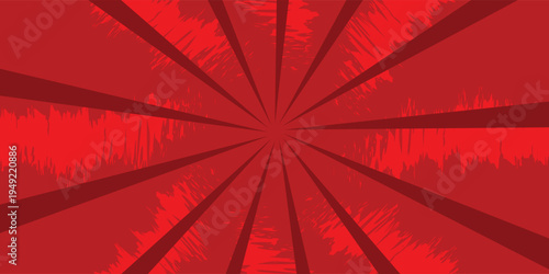 Red Pop Art Comic Background with Thunders. Red thunder comic halftone style background. Retro comic book style empty backdrop for magazine, cover, ad, banner, websites