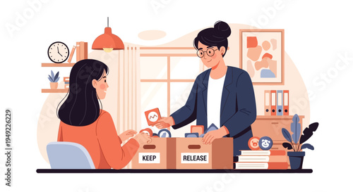 Woman Receiving Package from Delivery Person.