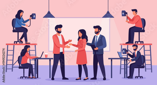 Business Professionals Collaborating and Working Together.