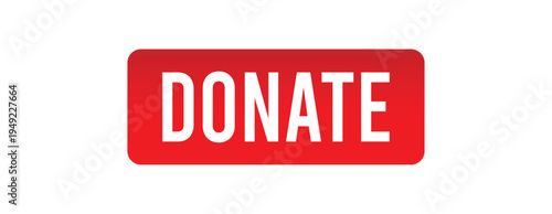 Donate Red Call to Action Button Bold White Text Minimal Charity Banner