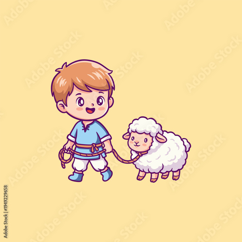 A Cute Cartoon Sheep Illustration