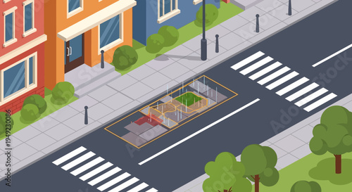 Underground Subway Station with People Inside.