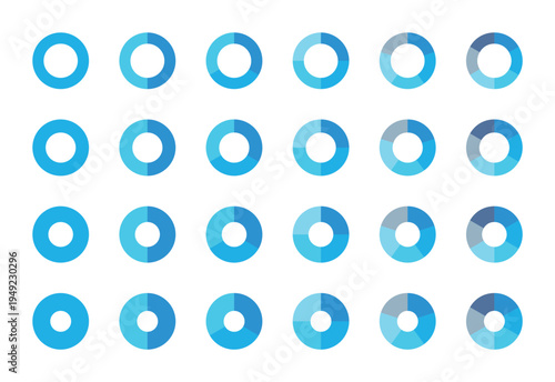 円形のフローチャート・グラフアイコンセット　インフォグラフィック