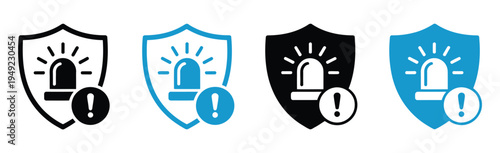Incident Icon Set Multiple with Emergency and Accident Symbols, Safety Warning and Crisis Situation Icons Collection in Outline and Flat Style for Risk Management, Security Alerts and Incident 
