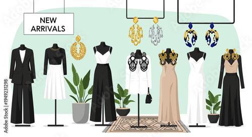 Elegant New Arrivals Fashion Display.