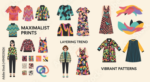 Maximalist Prints and Layering Trend in Vibrant Patterns.