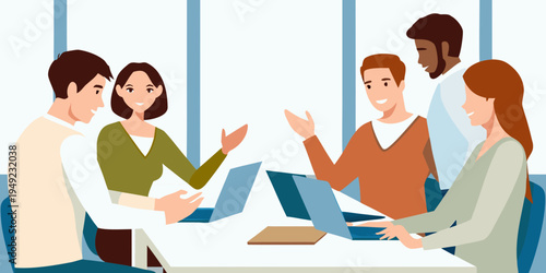 Diverse group of professionals collaborating around a conference table