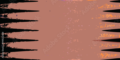 Abstract composition of textured brushstrokes in shades of brown and black