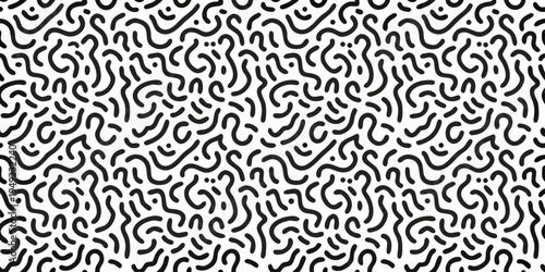 Abstract black lines create a dense swirling organic pattern