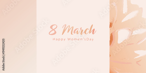 International women s day celebration with date and floral design