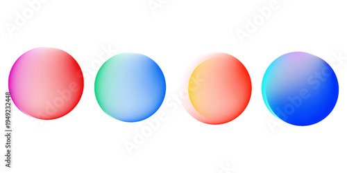 PrintSet color circle gradient noise gradation. Abstract colorful watercolor blur mesh on isolated transparent background