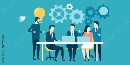 Team collaboration and innovation with ideas technology and business strategy