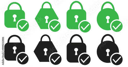 lock icon set. locked and unlocked symbols. modern open and closed padlock.  vector illustration on transparent background. vector illustration on transparent background.  Flat design. 