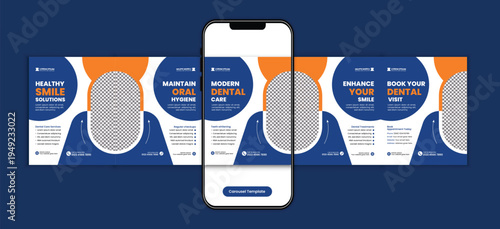 Dental Care Clinic Social Media Carousel Post Template