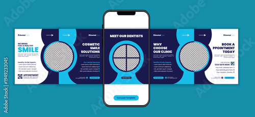 Dental Care Clinic Social Media Carousel Post Template
